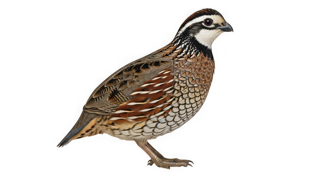 Northern bobwhite quail bird isolated on transparent background