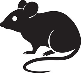 Obraz premium Rat and mouse silhouette vector, black and white silhouette vector illustration