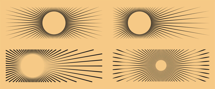 Vector illustration collection of solar symbols &ndash; set of sun icon set in vector format.