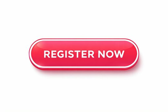 Vibrant red register now button with white bold text