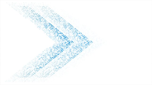 Abstract blue dotted lines arrows futuristic tech background. Concept motion design. Seamless loop. Video animation Ultra HD 4K 3840x2160