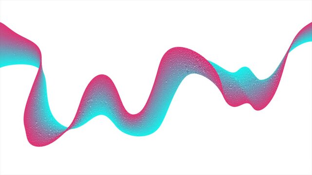 Blue pink abstract soundwaves concept background with grainy texture. Retro glossy motion design. Seamless loop. Video animation Ultra HD 4K 3840x2160