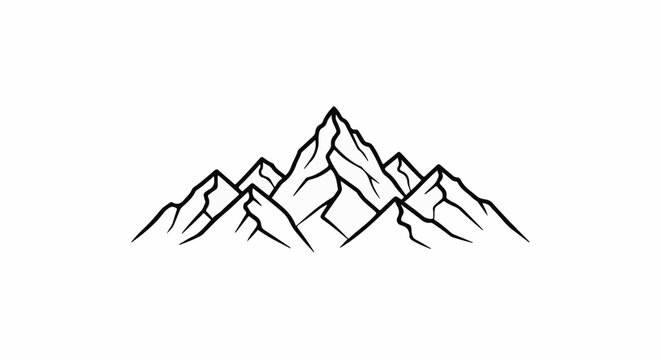 Stylized outline of a majestic mountain range with sharp peaks