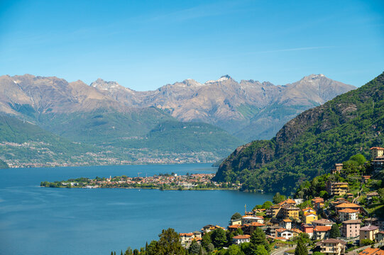 View of Lake Como and Dervio, looking north.
