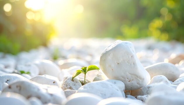 Small plant on stones
