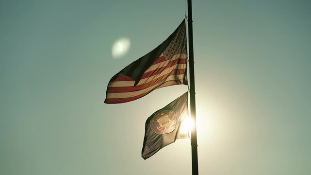 United States flag waving in slow motion