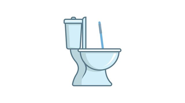Toilet Cleaning Animation, Removing Odor and Sanitizing Bathroom Hygiene Concept. Transparent background, 4K resolution.