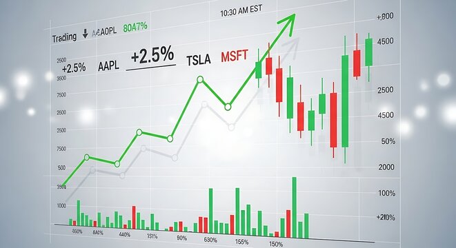 Stock market chart displaying microsoft msft performance with bullish trend