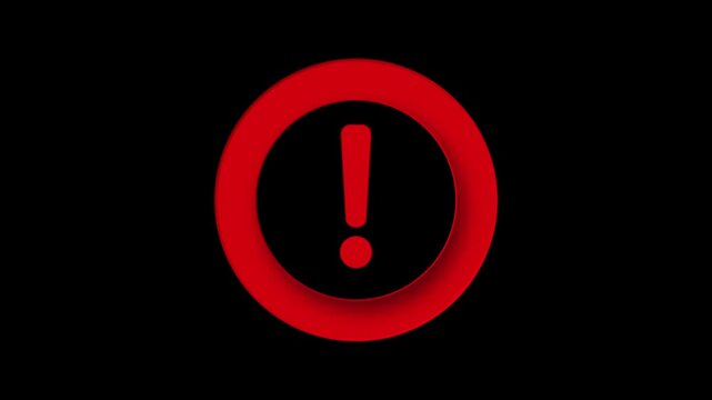 Warning sign icon. Danger warning footage template, warning sign logo isolated on Animation Video