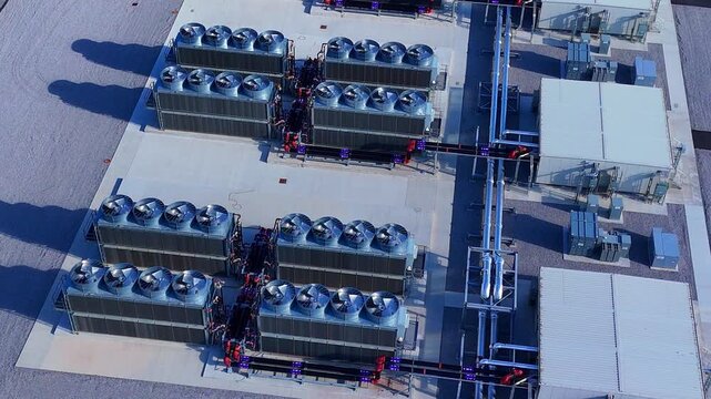 Google data center expansion in New Albany, Ohio, USA, facilitating cloud computing showing cooling systems