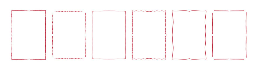 Hand-drawn rectangle frames collection for wedding invitations, stationery, greeting cards, labels, tags, posters, social media, packaging, festive branding © Eugenia