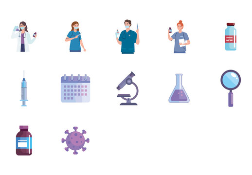 Medical Vaccine Illustration Set