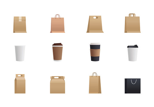 Takeout Packaging Illustration Set