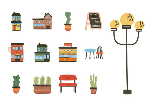 City Places Illustration Set