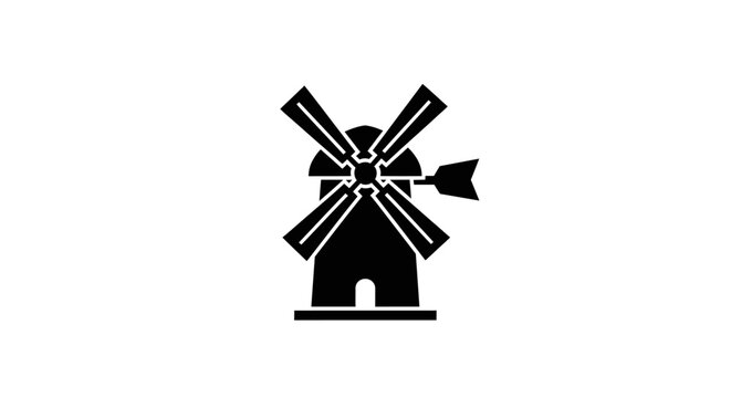Black silhouette of a windmill icon.