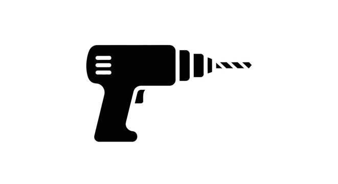 Black drill with drill bit attached.