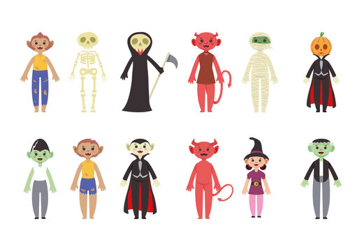Halloween Characters Illustration Set