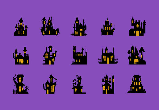 Halloween Castle Illustration Set