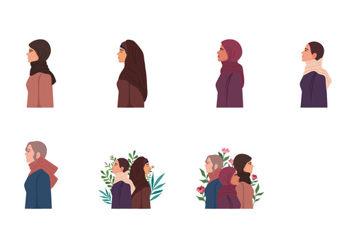 Iranian Women Illustration Set