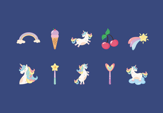 Unicorn Illustration Set