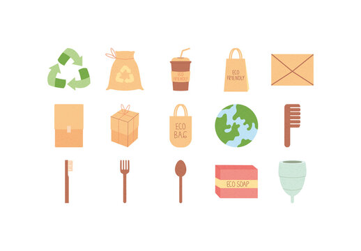 Eco Friendly Sustainable Illustration Set
