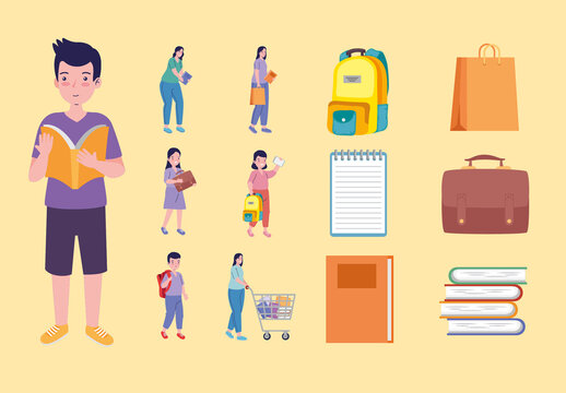 School Supplies Illustration Set