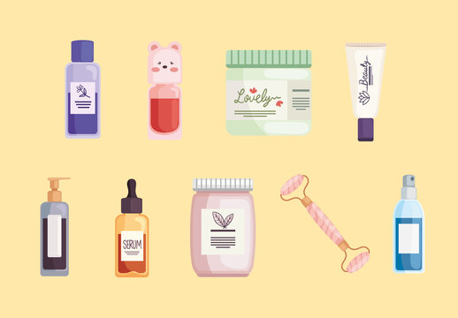 Skincare Beauty Illustration Set