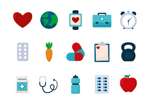 Healthcare Medical Wellness Illustration Set