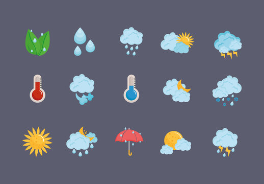 Weather Icons Illustration Set