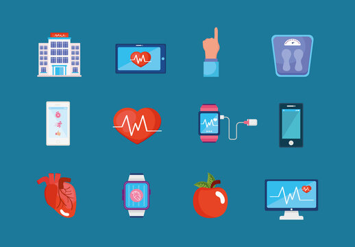 Health Monitoring Illustration Set