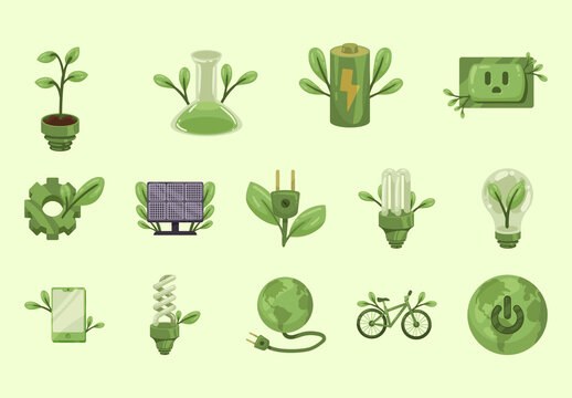 Green Energy Illustration Set