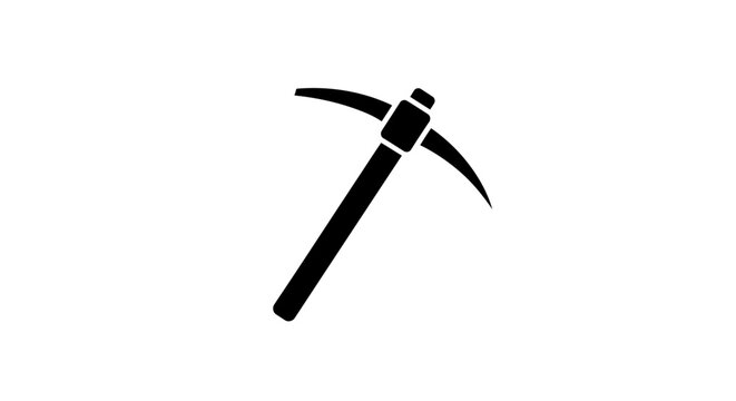 Black pickaxe mining tool equipment.