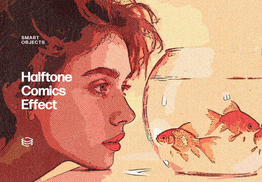 Comics Photo Effect &ndash; Halftone for Album Cover & Social Media (PSD)