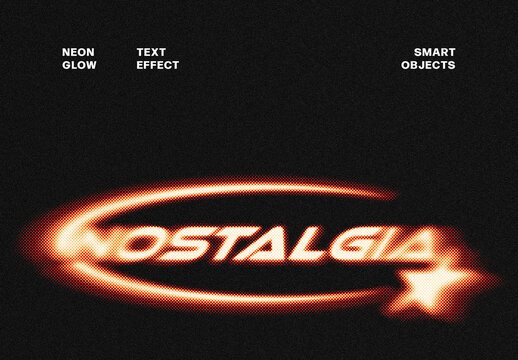 Neon Text Effect &ndash; Glowing Typography for Logo, Poster & Branding (PSD)