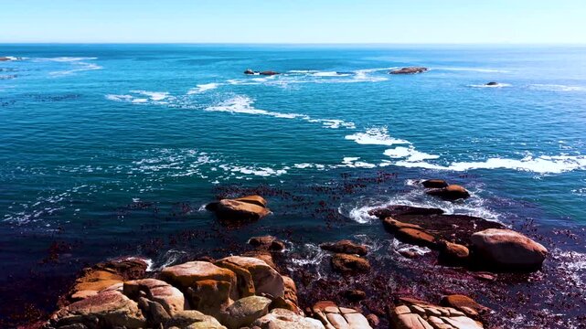 Aerial view of open blue ocean to infinity