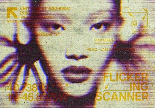 Flickering Bad Photo Effect &ndash; Scanner for Album Cover & Social Media (PSD)