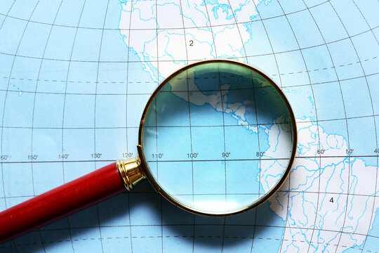 Magnifying Glass On Map