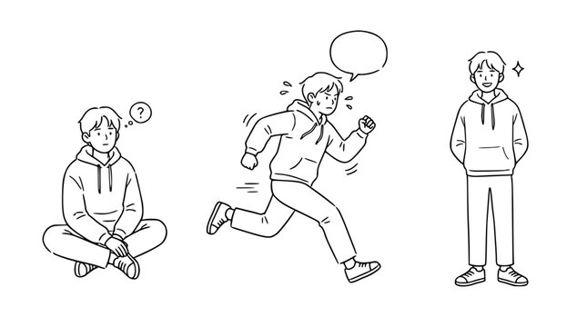 Animated Character Running: Kawaii Style Charming Sequence Art