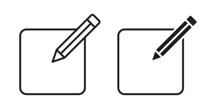 Edit icon  Pencil Edit Icon &ndash; Line & Glyph Style  Write Note Icon Outline & Filled  UI Edit Icon Set Minimal Design  Modify Text Pencil Icon Vector 