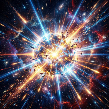 Dazzling Cosmic Explosion and Supernova Event in Deep Space Galaxy Nebula