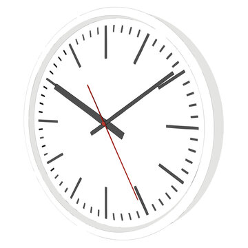 Analog clock showing 6:30 on white