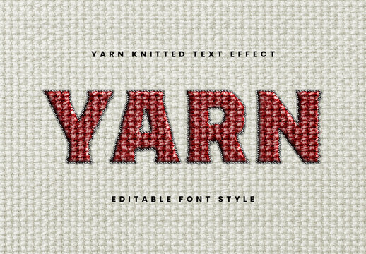 Yarn Knitted Text Effect