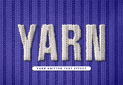 Yarn Knitted Text Effect
