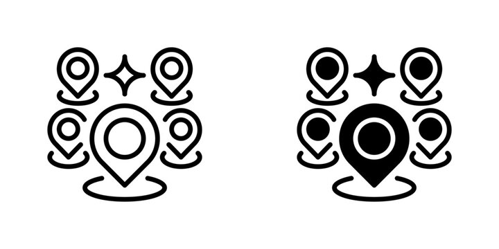 Market Positioning Vector Line Icon for Marketing and Retail