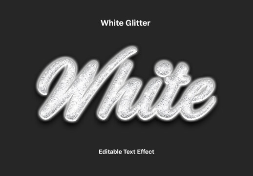 White Glitter Script Text Effect