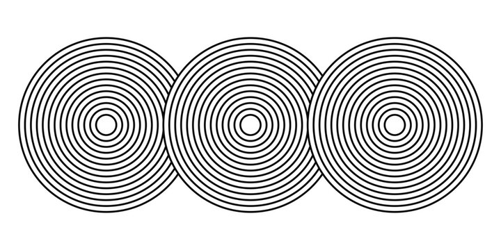 Abstract gold circle lines on dark background. Geometric stripe line art design.