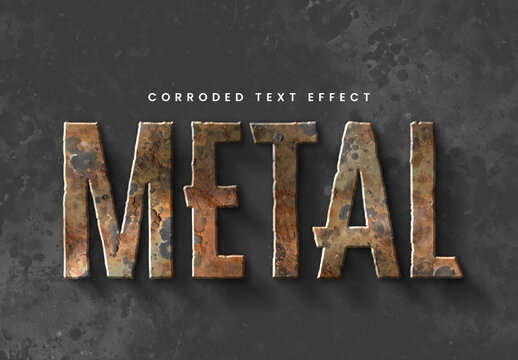 Corroded Metal Text Effect