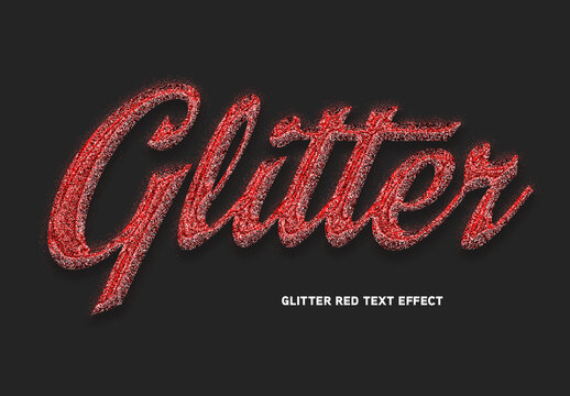 Glitter Red Text Effect