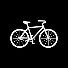 Fototapeta premium Bicycle icon isolated on black background