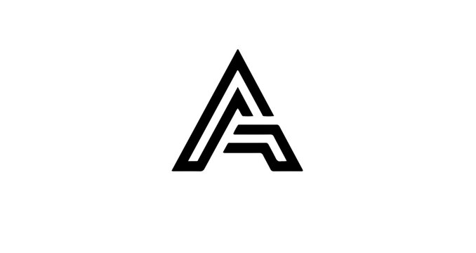 Abstract Geometric Black Letter A Logo on White Background